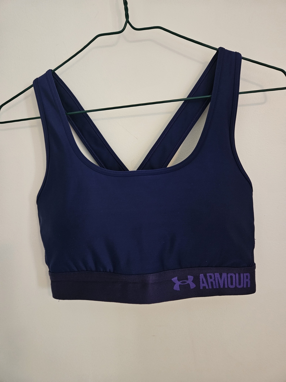 Under Armour Navy and Purple Sports Bra - Crossback Support